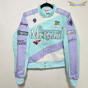 Disney The Little Mermaid Exclusive Women's Cropped Racing Jacket Size Large New
